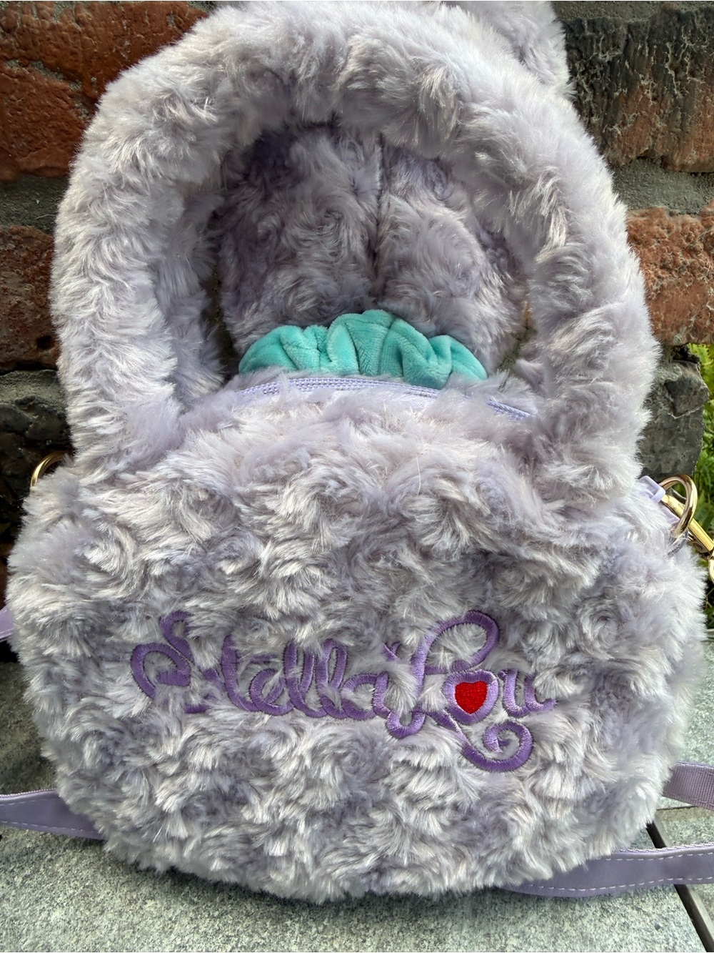 Disney StellaLou Plush Bunny Crossbody Bag in Lavender, Teal - Picture 2 of 3